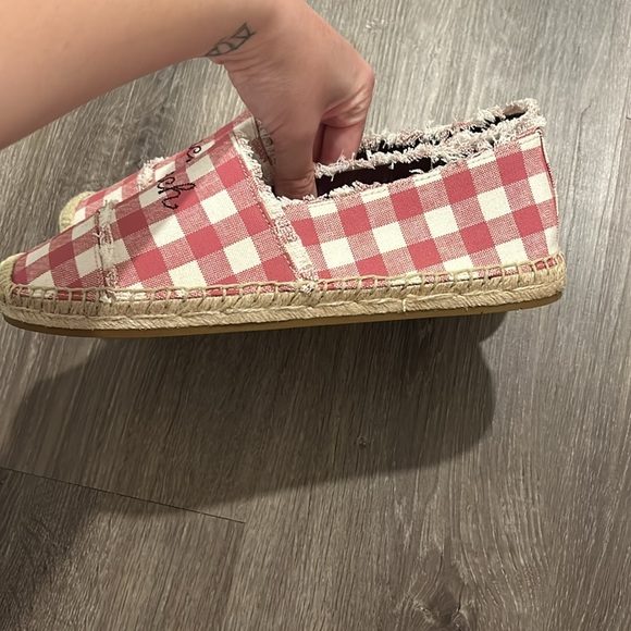 Coach Celina Espadrille Pink Gingham Slip On Shoes Like New Size 8.5B - Picture 3 of 8
